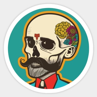 Calavera Classic Mustache 1920 Sticker